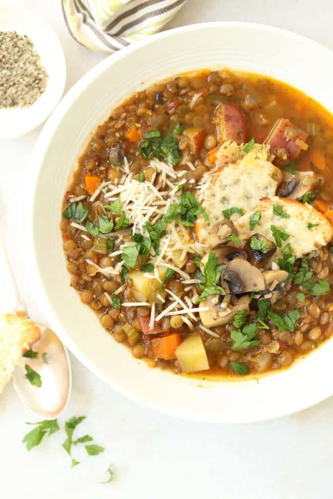 Bowl of lentil soup