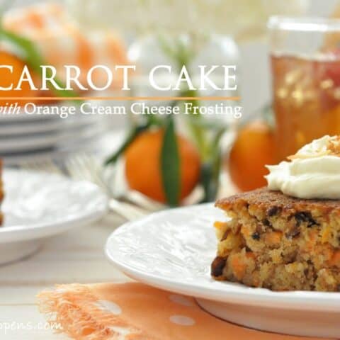 This Carrot Cake with Orange Cream Cheese Frosting is moist and delicious and it will absolutely “wow” your family and friends