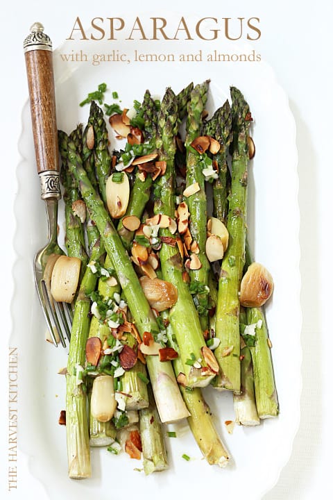 plate of roasted asparagus