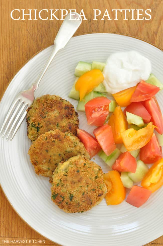 Plate of vegan patties and tomatoes