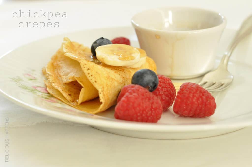Chickpea crepes are a thin savory gluten free pancake that are perfect for breakfast or use them as a wrap for chicken and vegetables