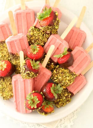 Strawberry Coconut Milk Popsicles