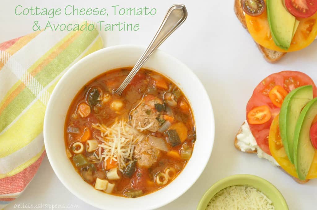 This Minestrone Soup is a richly flavored vegetable soup with ground turkey meatballs and pasta noodles