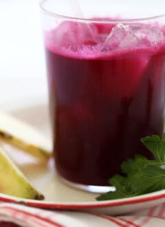 glass of ginger beet juice