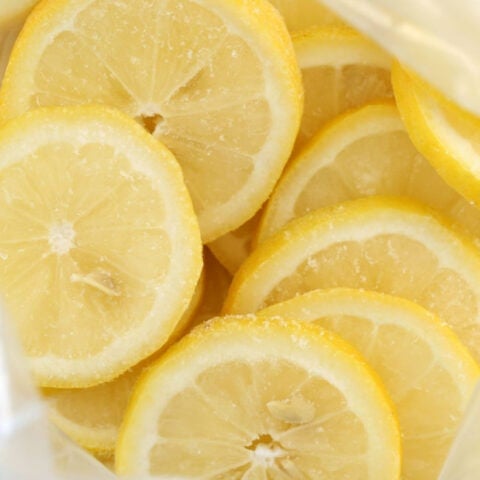 Add these Alkalizing Frozen Lemon Slices to water or herbal or green tea for added alkalizing, detoxifying and other nutritional benefits