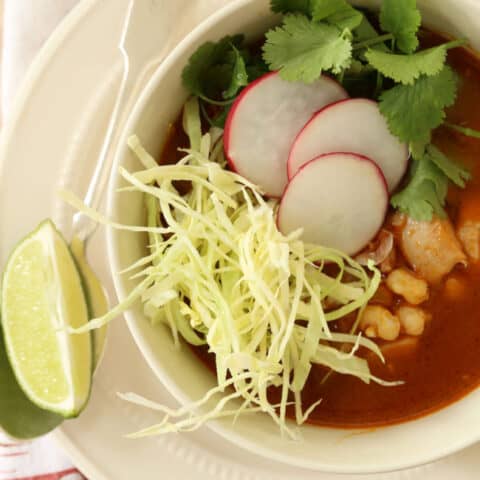 bowl of chicken posole