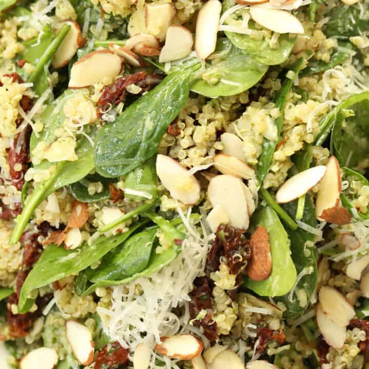 A bowl of Spinach Quinoa Salad.