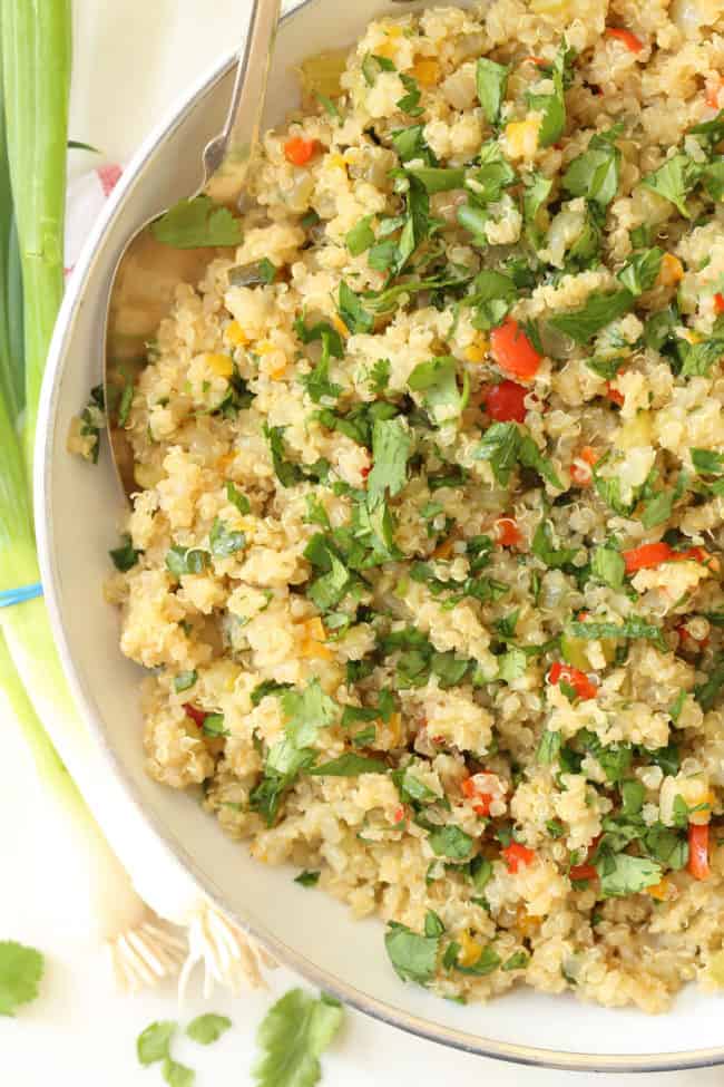 This one-pot Mexican Quinoa Pilaf  has a delicious combo of Mexican infused flavors,  it's super easy to make and it turns out perfect every time