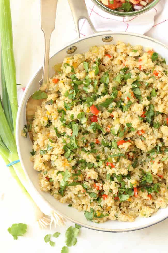 This one-pot Mexican Quinoa Pilaf  has a delicious combo of Mexican infused flavors,  it's super easy to make and it turns out perfect every time