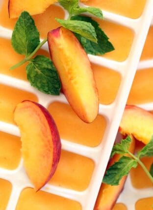 Summer Peach Ice Cubes