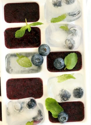 Antioxidant Rich Blueberry Ice Cubes