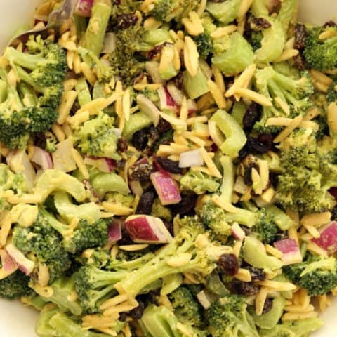 bowl of healthy broccoli salad