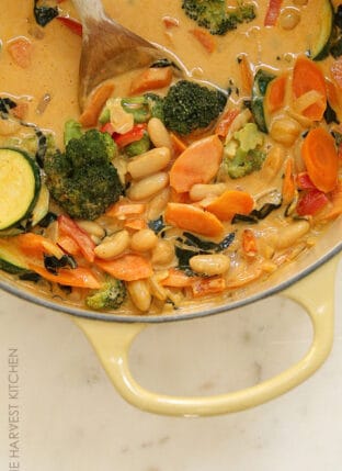 Easy Coconut Curry Vegetables and Beans