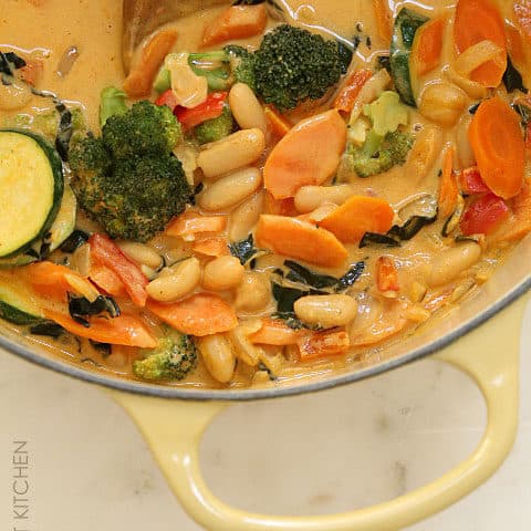 Coconut Curry Veggies and Beans