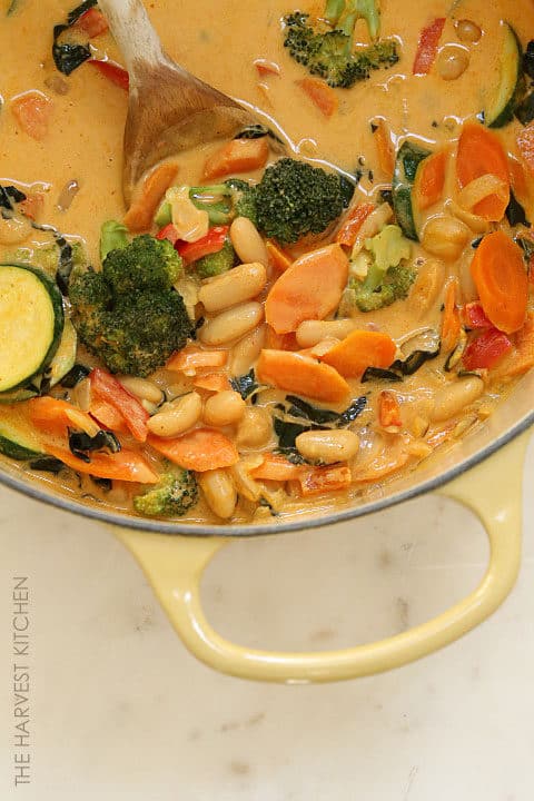 Coconut Curry Veggies and Beans