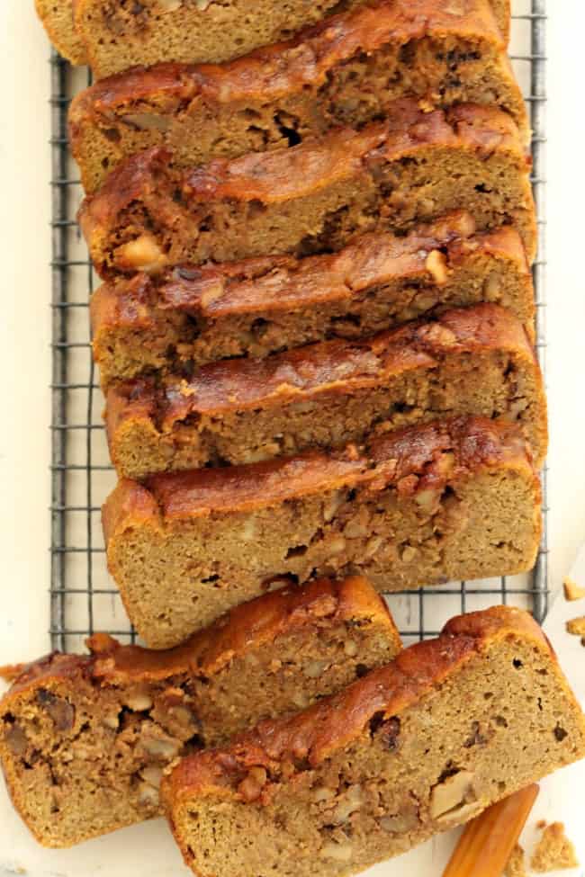 Gluten Free Pumpkin Bread is an easy pumpkin bread recipe made with almond flour, coconut flour, pure maple syrup and a nutty streusel