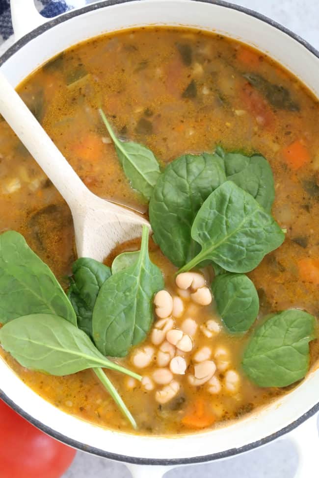 Vegetarian Tuscan White Bean Soup - The Harvest Kitchen