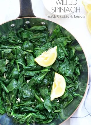 Wilted Lemon Garlic Spinach
