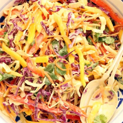 bowl of homemade coleslaw