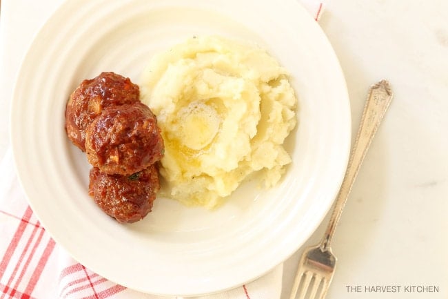 pan of barbecue Meatloaf Meatballs 