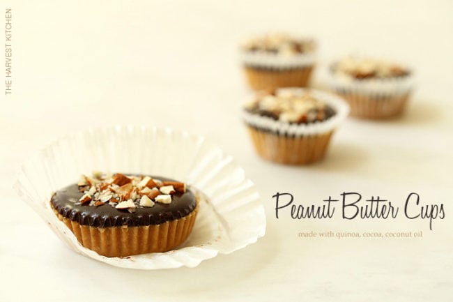 These Healthy Peanut Butter Cups are made with peanut butter, coconut butter, dark chocolate and quinoa flakes and they come together in about 10 minutes