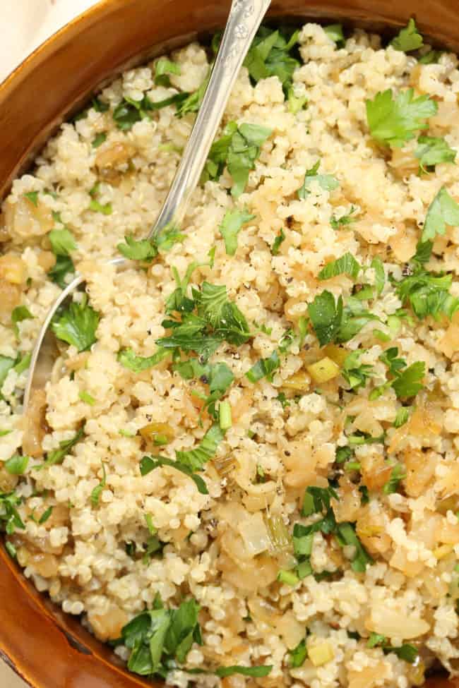 Vegetarian Caramelized Onion Quinoa The Harvest Kitchen