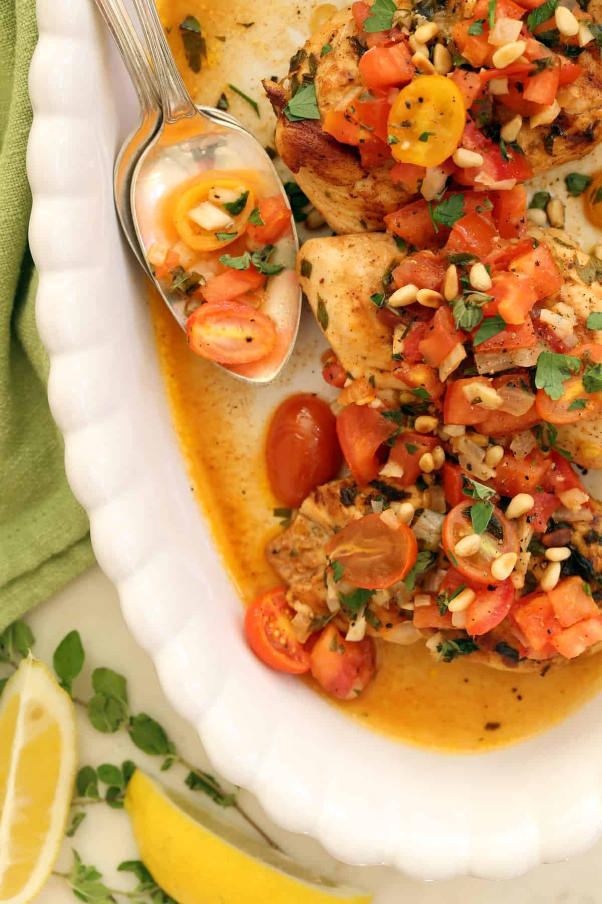 This Grilled Lemon Herb Chicken is juicy, tender and rich with fresh Mediterranean flavors and it's easy enough to make any night of the week