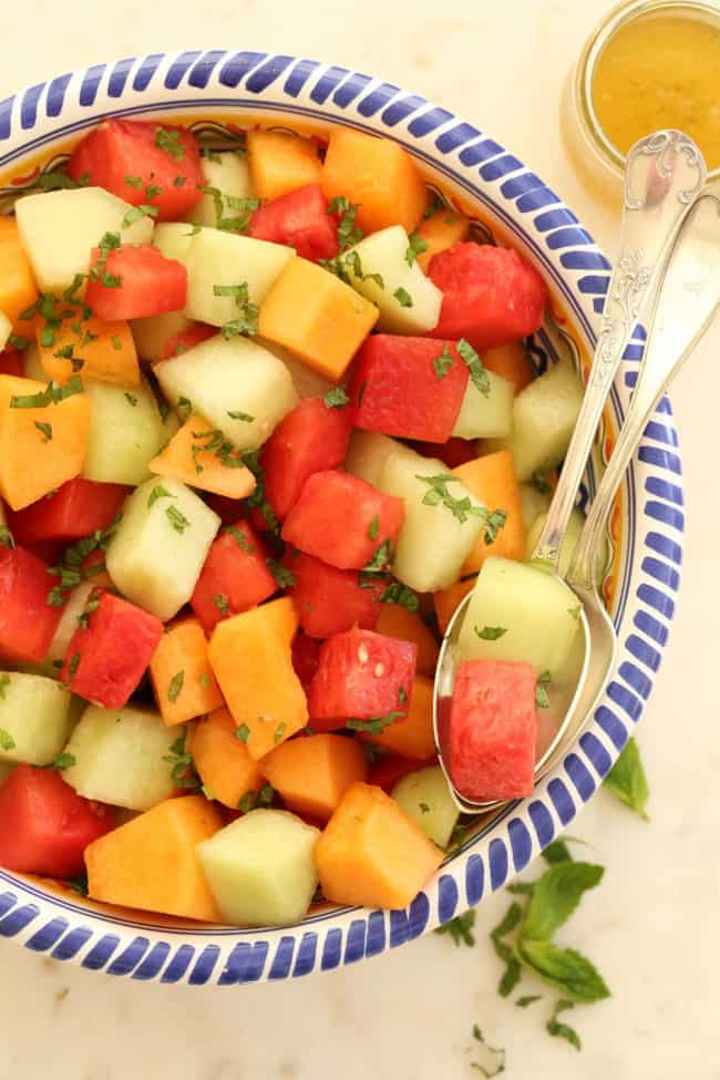 bowl of melon salad 