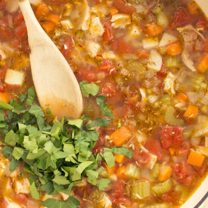 Rich and hearty Italian Chicken Vegetable Soup is packed with Italian flavors