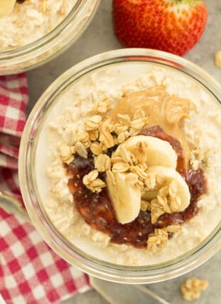 Peanut Butter Jelly Overnight Oats