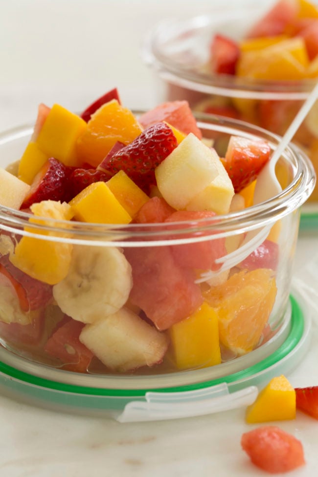 Packable Fruit Salad in a glass container 