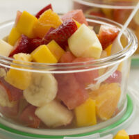 Fruit Salad in a glass container