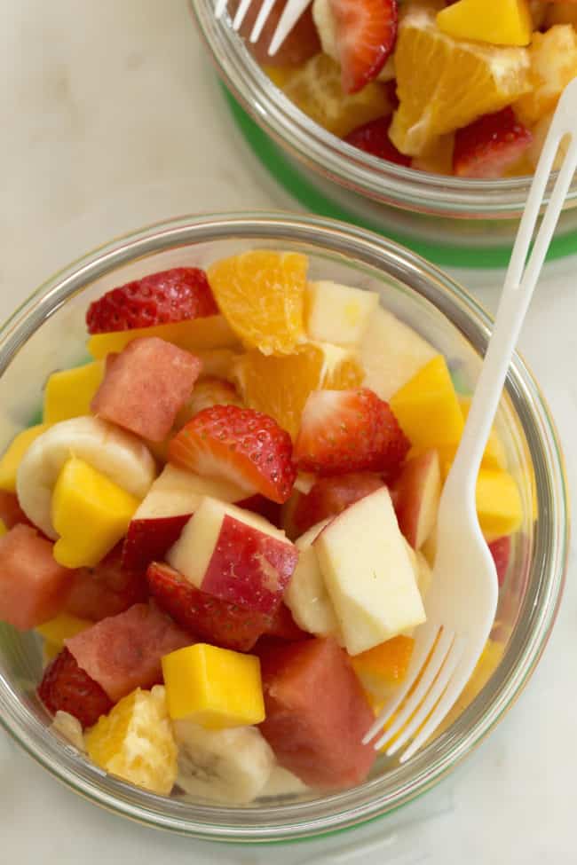 Packable Fruit Salad in a glass container 
