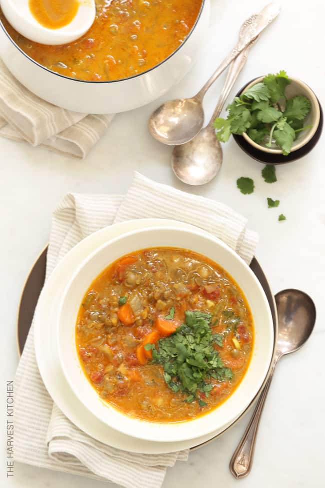 bowl of coconut curry soup 