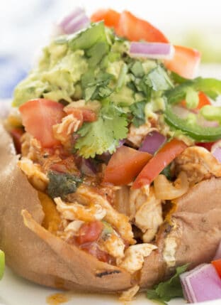 Chicken Fajita Stuffed Sweet Potatoes