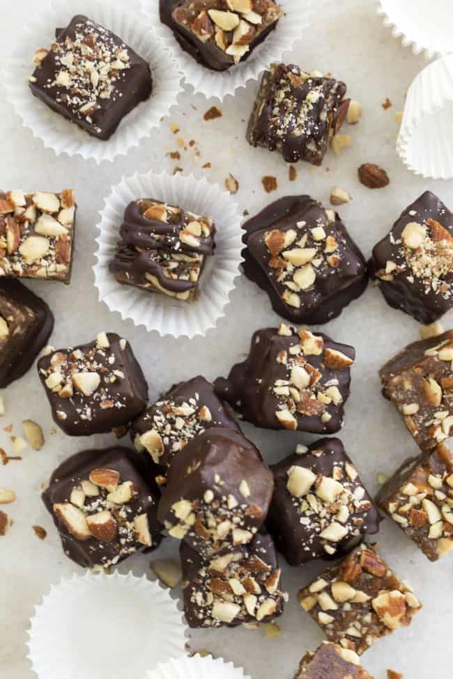 Almond butter date bites.