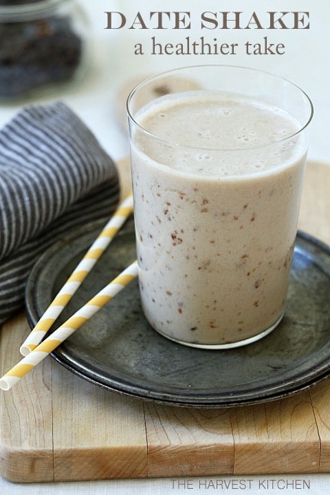 This Date Smoothie is made with dates, almond milk and frozen bananas.  It makes a delicious vegan breakfast smoothie to start your day with