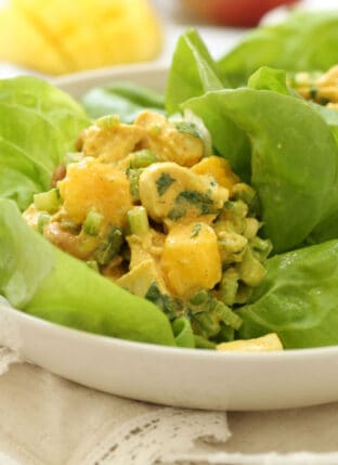 Lighter Curried Chicken Salad with Mango
