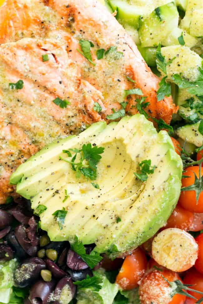 This Grilled Salmon Salad recipe is fresh, healthy and so delicious