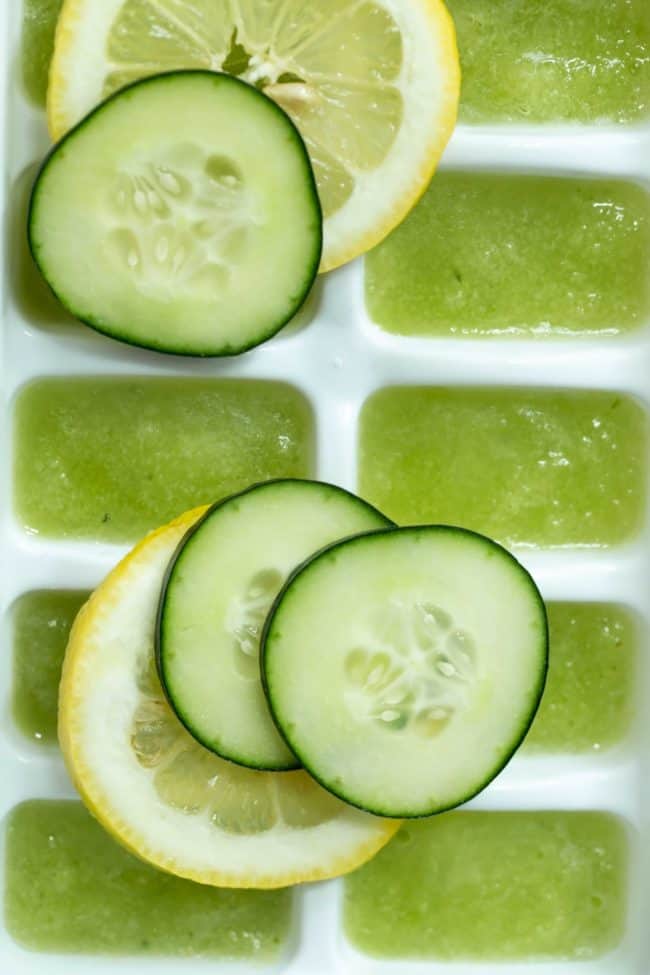 cucumber lemon water ice cubes