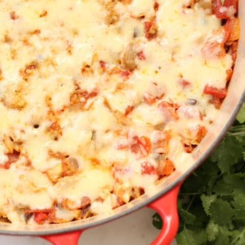 This Chicken Burrito Bowl with Quinoa is a delicious blend of chicken, quinoa, tomatoes and black beans all seasoned with classic Mexican flavors