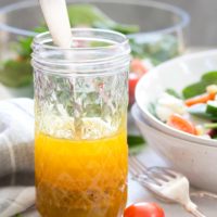 This Avocado Oil Salad Dressing (also referred to as Turmeric Salad Dressing) is made with avocado oil, lemon, garlic, turmeric, Dijon mustard and honey