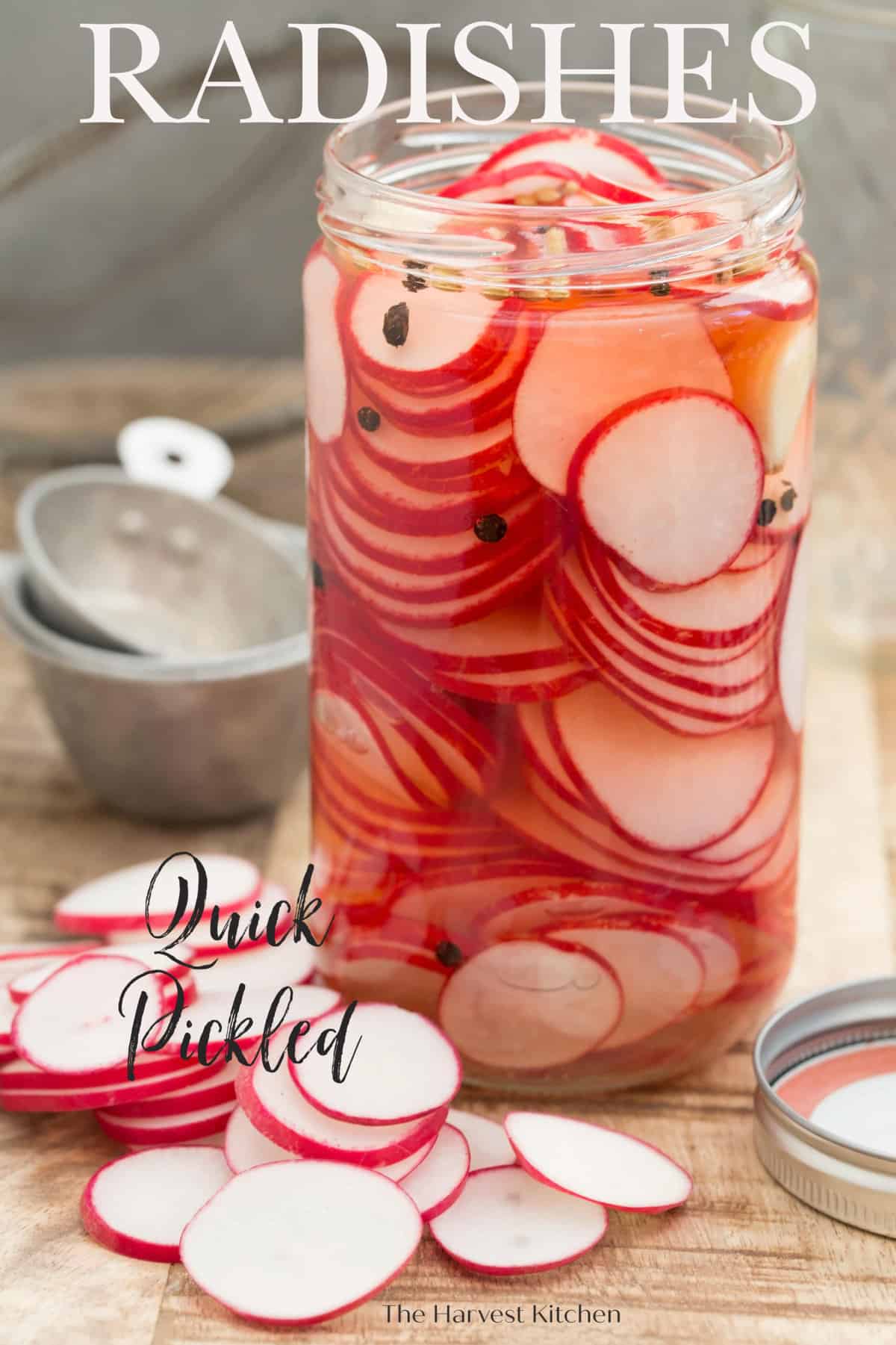 jar of quick pickled radishes