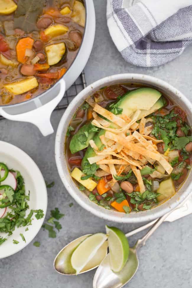 bowls of tortilla soup