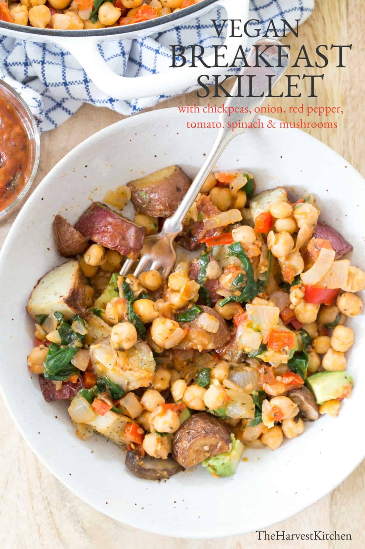 bowl of chickpeas and roasted potato skillet