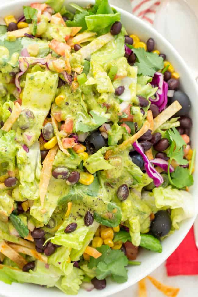 Mexican chopped salad in a bowl