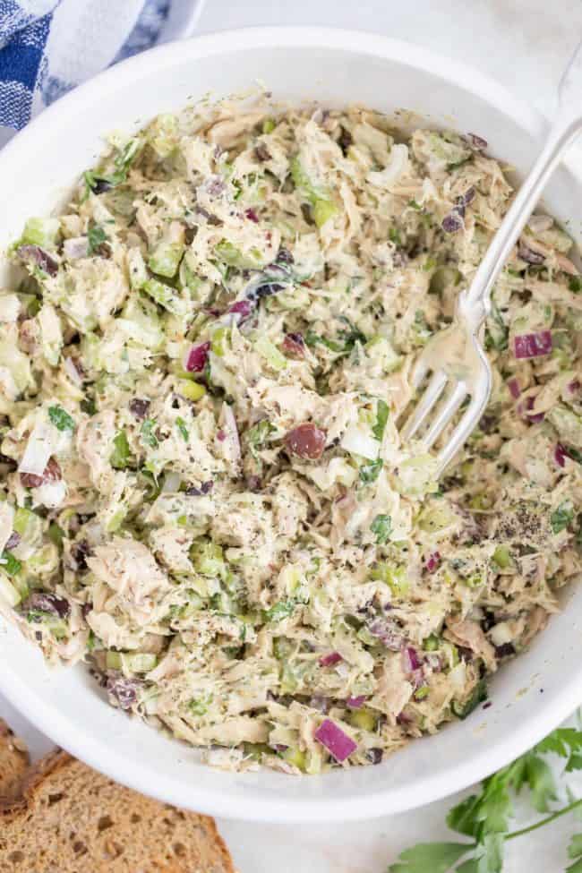 bowl of tuna fish salad for sandwiches