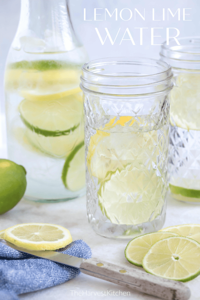 Two clear glasses filled with sliced fruit.