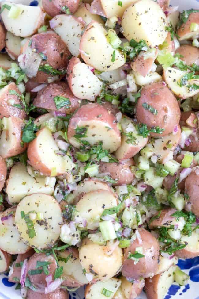 bowl of salad with potatoes