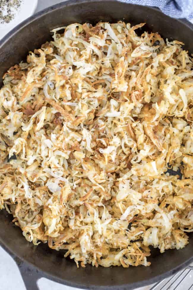 Homemade Hash Browns are a popular breakfast dish made with shredded potatoes cooked in a little oil and butter then lightly seasoned